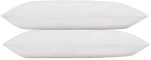Medium Support High Profile Bed Pillow for Sleeping with Luxurious 100% Cotton Sateen, 400TC Cover, Standard Dual Pack