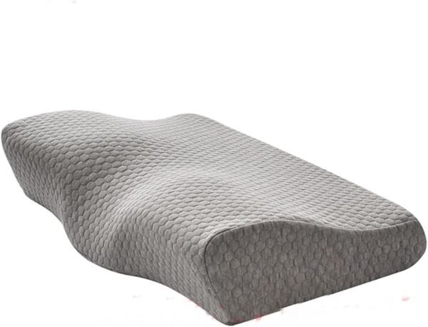 Wave Pillow/Memory Foam Slow Rebound Pillow Neck Support Cushion Travel (Butterfly Grey)