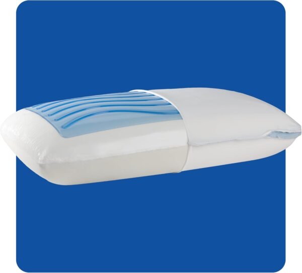 King Size Memory Foam Cooling Pillow with  Cooling Gel, Removable Machine-Washable Cover, White
