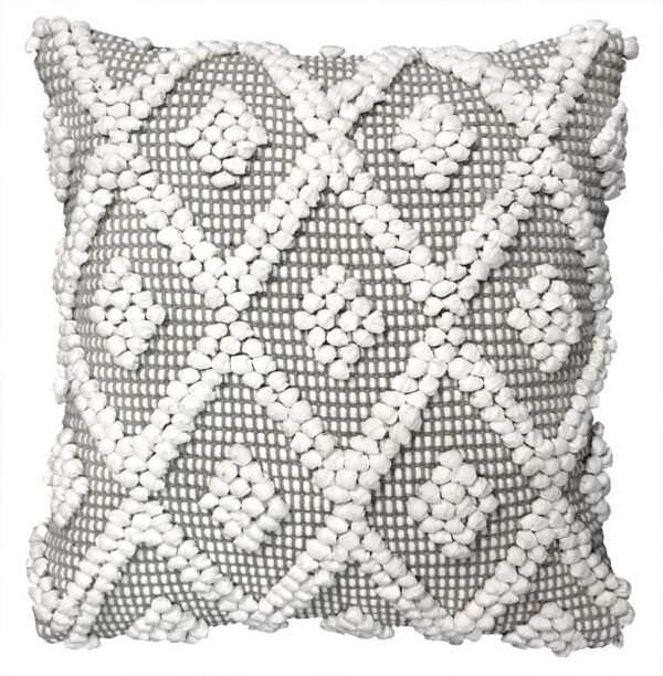 Decorative Throw Pillow Cover, 20" W x 20" L, Gray - Square Pillow - Gray Diamond Pillow - Textured Pillows  Decor -  Throw Pillows For Bed, Couch, Or Chair