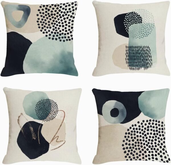 Abstract Pillow Covers 18x18 Mid Century Modern Geometric Throw Pillow Covers Minimalist for Couch Home Decor Set of 4