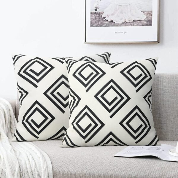 Throw Pillow Covers 18x18 Inch Decorative Geometric Couch Pillow Covers Square Pillowcases for Couch Sofa Chair Bedroom Modern Pack of 2